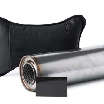 Exhaust system of the car on a white background. Close up.